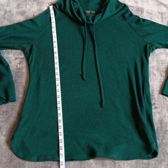 Slouchy Soft Long Cowl Drawstring Top, Women's Large, Green - Picture 7 of 9